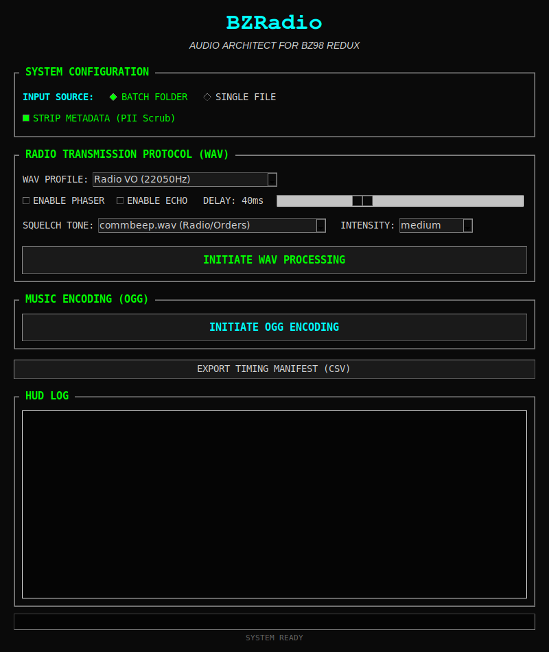 BZRadio runtime UI