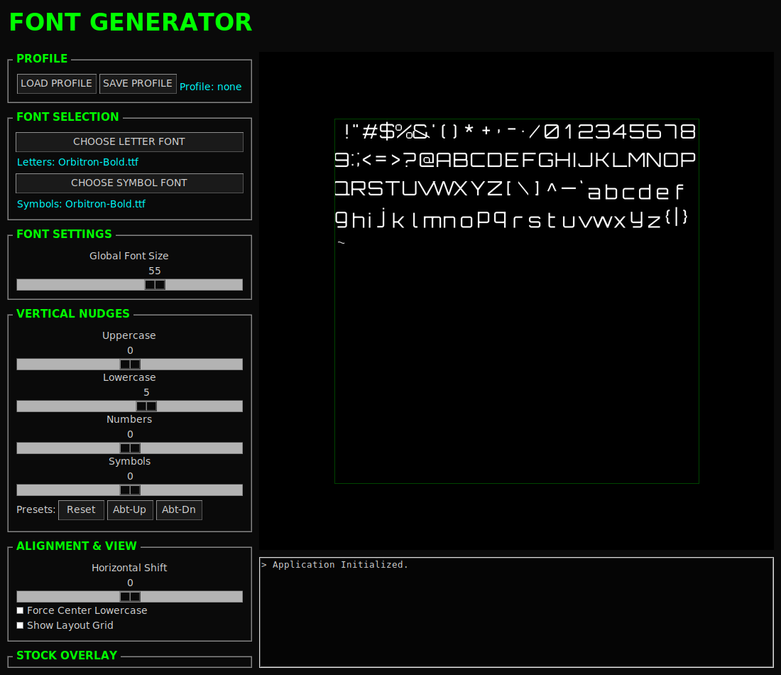 BZ Font Sheet Generator runtime UI