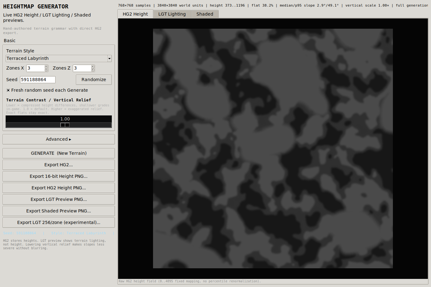 Heightmap Generator runtime UI